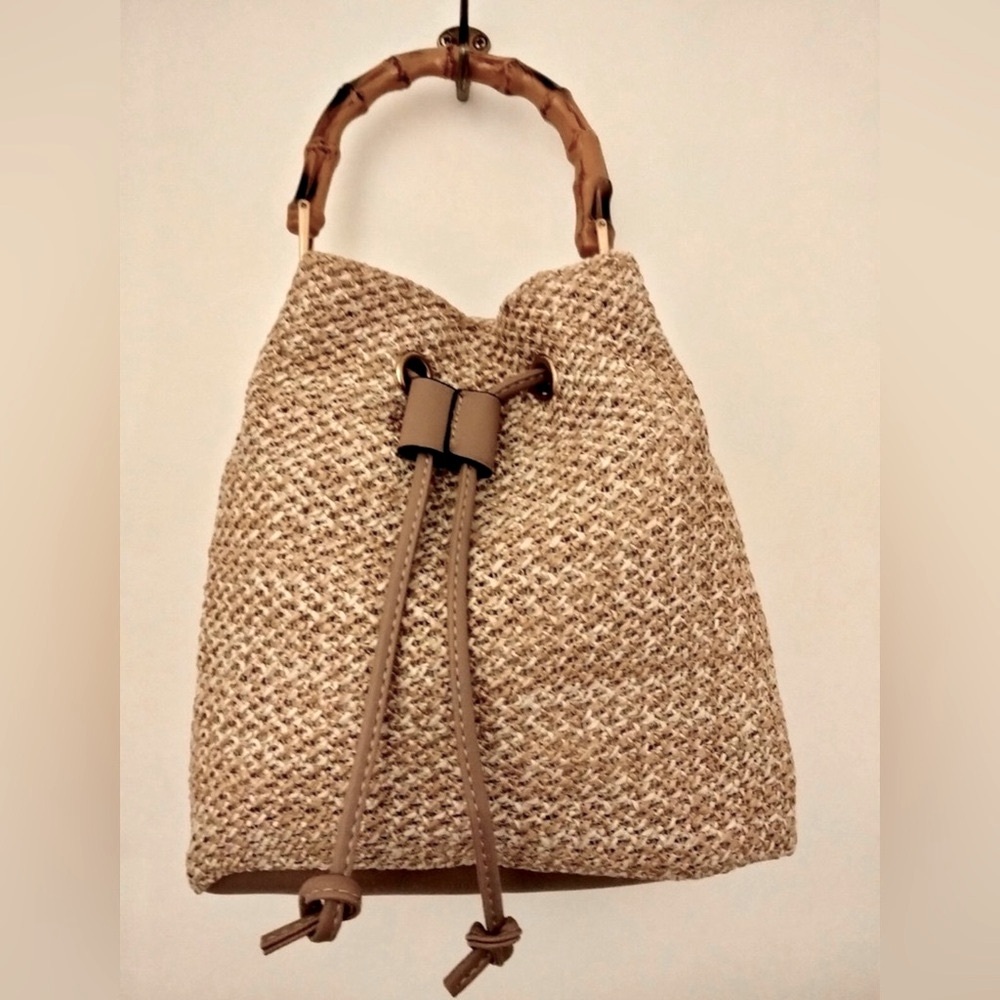 Vintage Rattan Bucket Bag